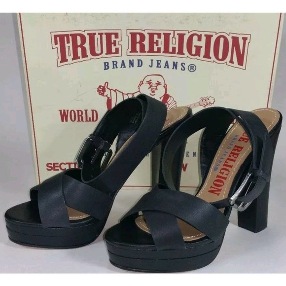NEW Sz 6 True Religion Ankle Strap Heels - Picture 4 of 6